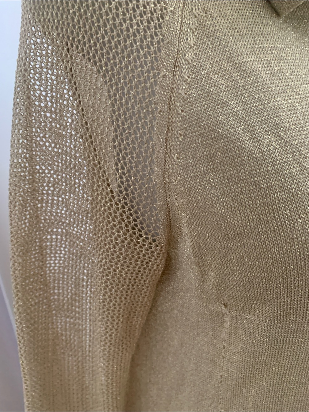 MICHAEL Michael Kors Metallic Gold Knit Hoodie Sweater - Picture 5 of 6